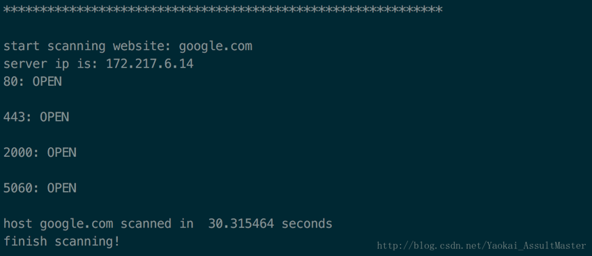 Output example
