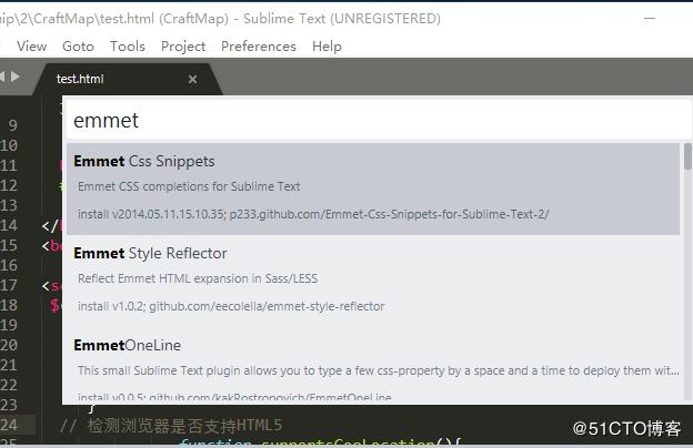 Sublime Text 3 中HTML自动补全